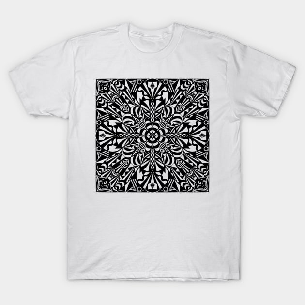 Black and White Abstract Original Mandala T-Shirt by missdebi27